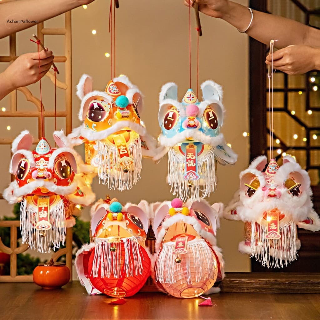 Lanterna Luminosa Estilo Antigo-DIY Crianças Artesanais Decoração Portátil Do Festival Meio Outono