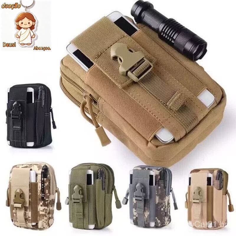 Bolsa de Cintura Tática Militar | Compacta, Durável, p/ Celular, Bike e Montanhismo