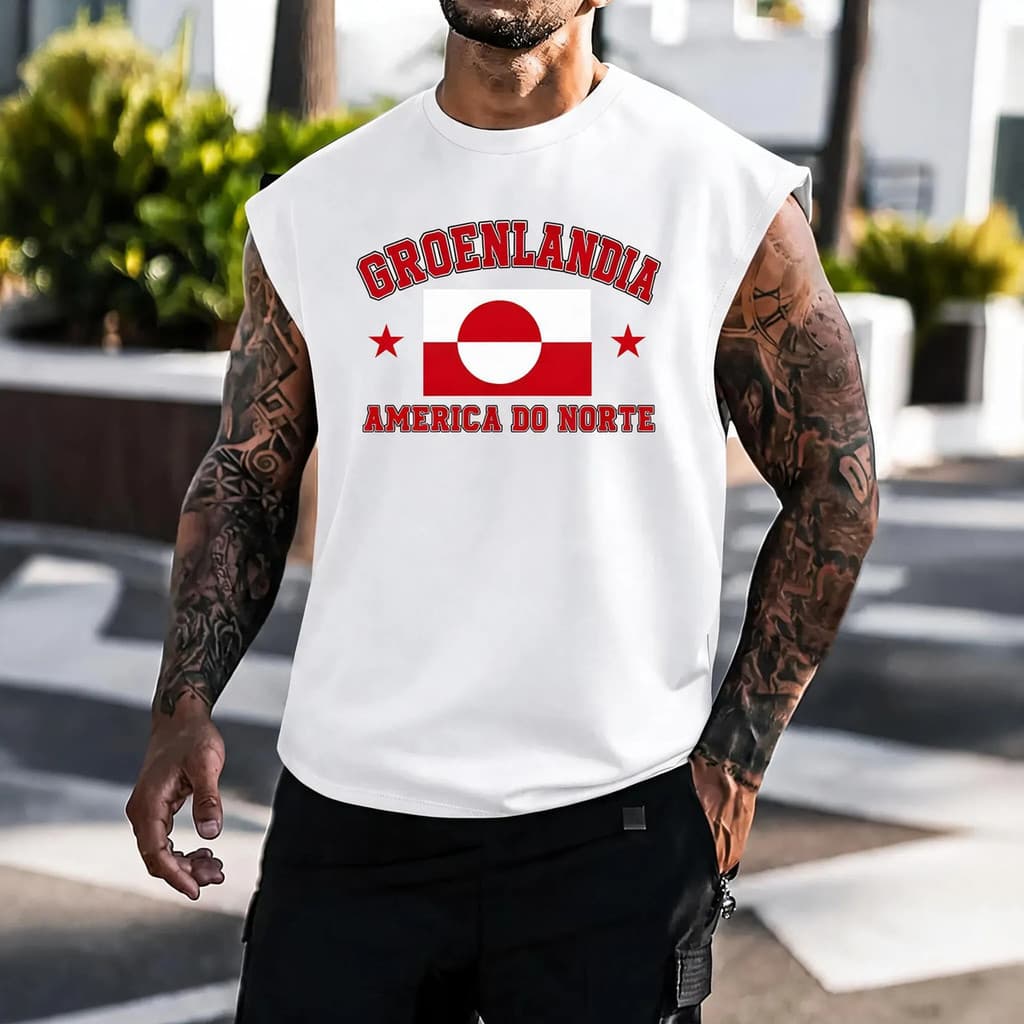 Cavada Regata Camisa Continentes Groenlandia Europa