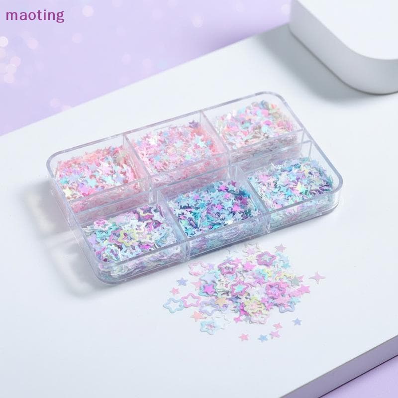 [maoting] Estrela Meia Lua Nail Art Glitter 3D Lantejoulas Decorações Holográficas Para Gel Acrílico DIY Idéias De Manic