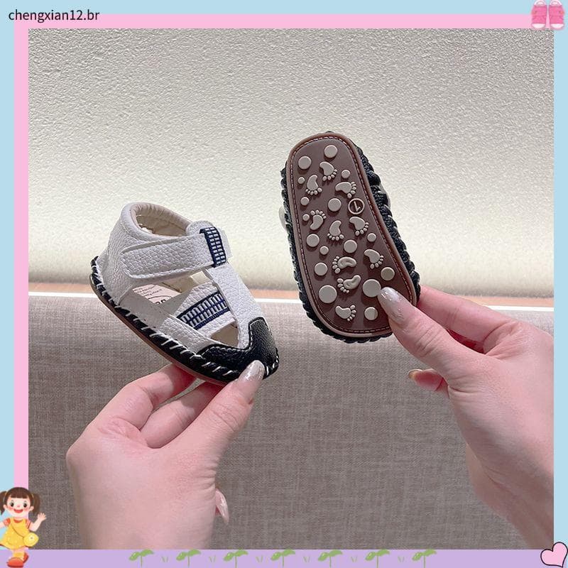 Sandálias de bebê primavera verão homens mulheres sola macia bebê sola macia sapatos da criança 3-6-12 meses não cair re