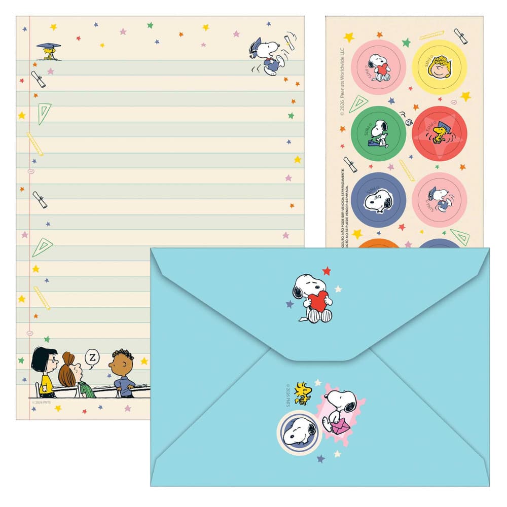 Papel de Carta com Envelope Snoopy Tilibra