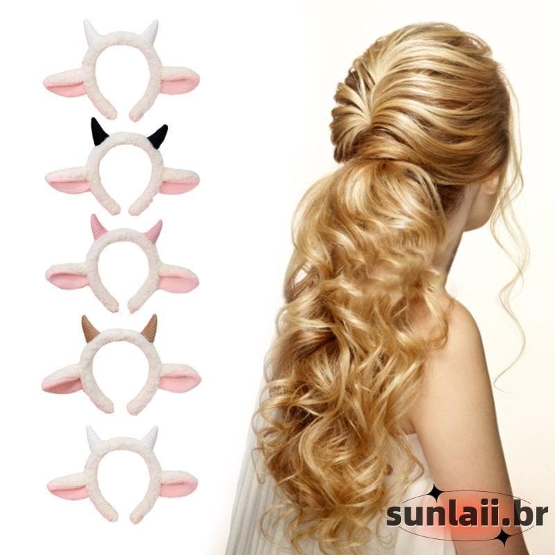 SUNLAII Ano Celebração Hairhoop Pelúcia Orelha Hairband Engraçado Headhoop Traje Criança Adulto Dia Das Brux