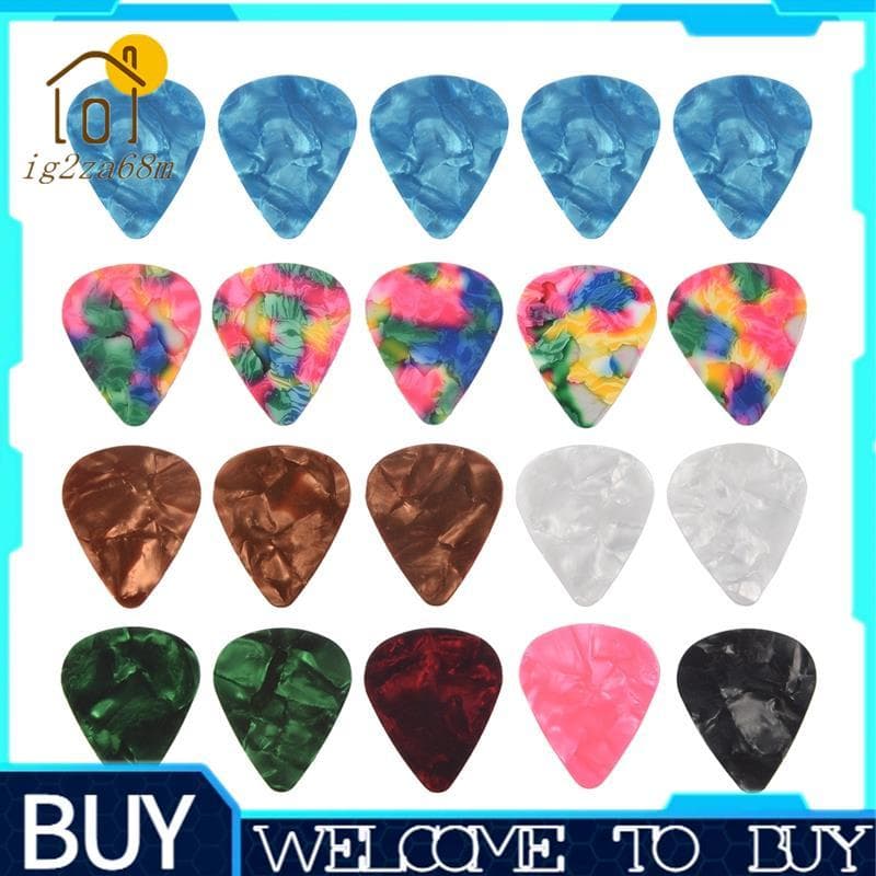 20 Peças Palhetas De Guitarra Finas De Celulóide Coloridas 0.46 Mm/0.71 Cor Aleatória