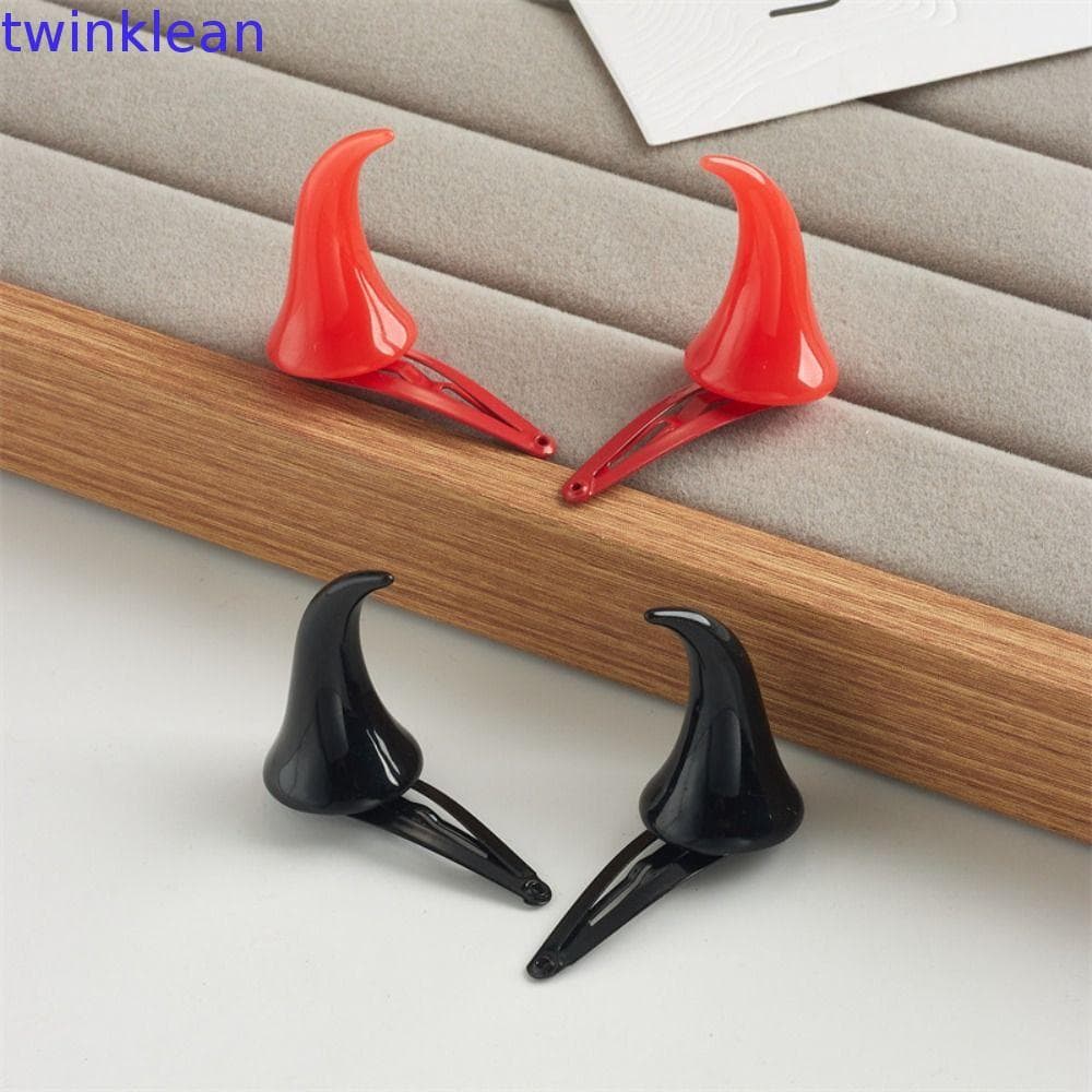 TWINKLEAN Grampo De Cabelo Com Chifres Do Diabo , Presilhas Vermelhas Para Halloween , Clipe De Bico De Pato , Fantasia