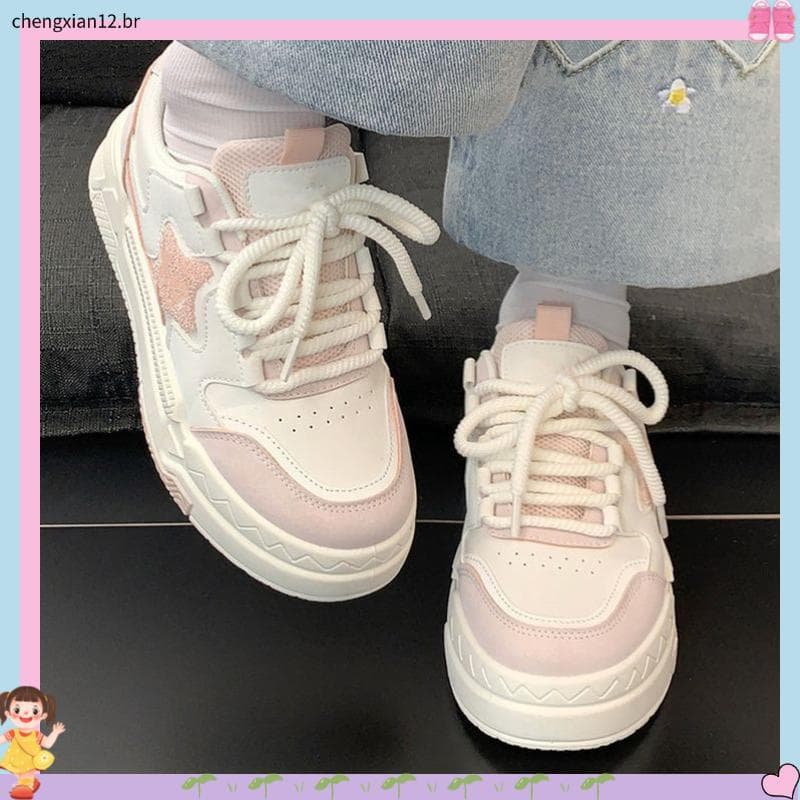 Meninas sapatos tênis 2026 primavera outono novo estilo All-match esportes tênis casuais de alto valor de sola grossa es