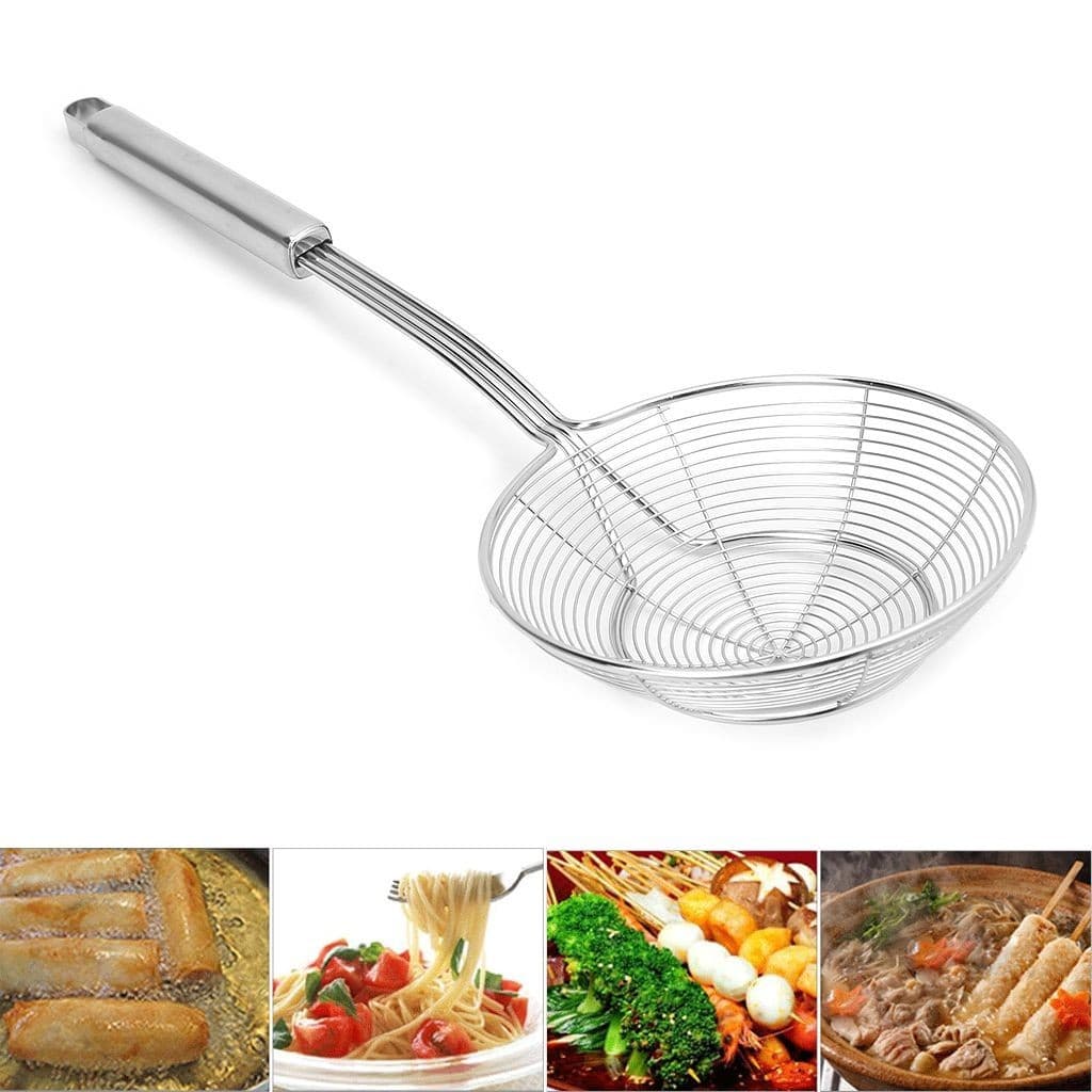 Colher Com Fenda De Cozinha-Skimmer De Aço Inoxidável Para Cozinhar E Fritar