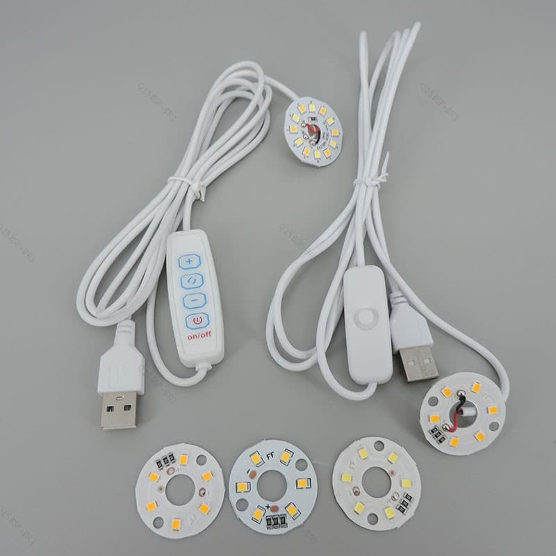 Branco Quente DC 5V 3W USB Luzes LED 2835 chip Interruptor De Cor Única Cabo De Alimentação Regulável BR15B3