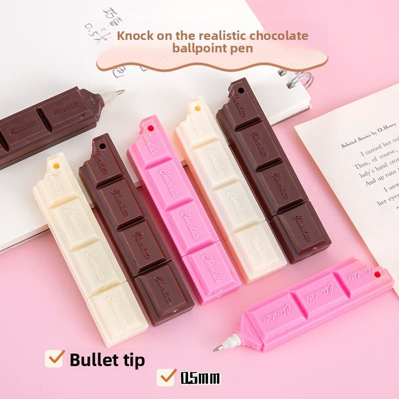 12 Pçs Criativo Chocolate Caneta Esferográfica Simulação Comida Estudante Aprendizagem Papelaria Presentes Materiais De