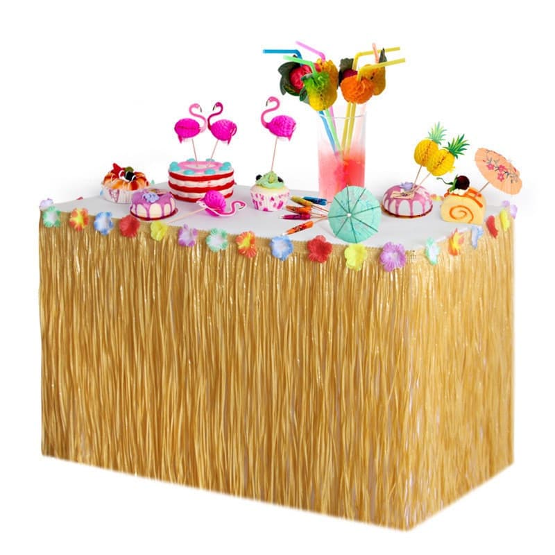 Saia de Palha 69441 em 2 Tamanhos para Festa Havaiana, Suprimentos de Mesa com Tema Luau para Decorações Havaianas Tropi