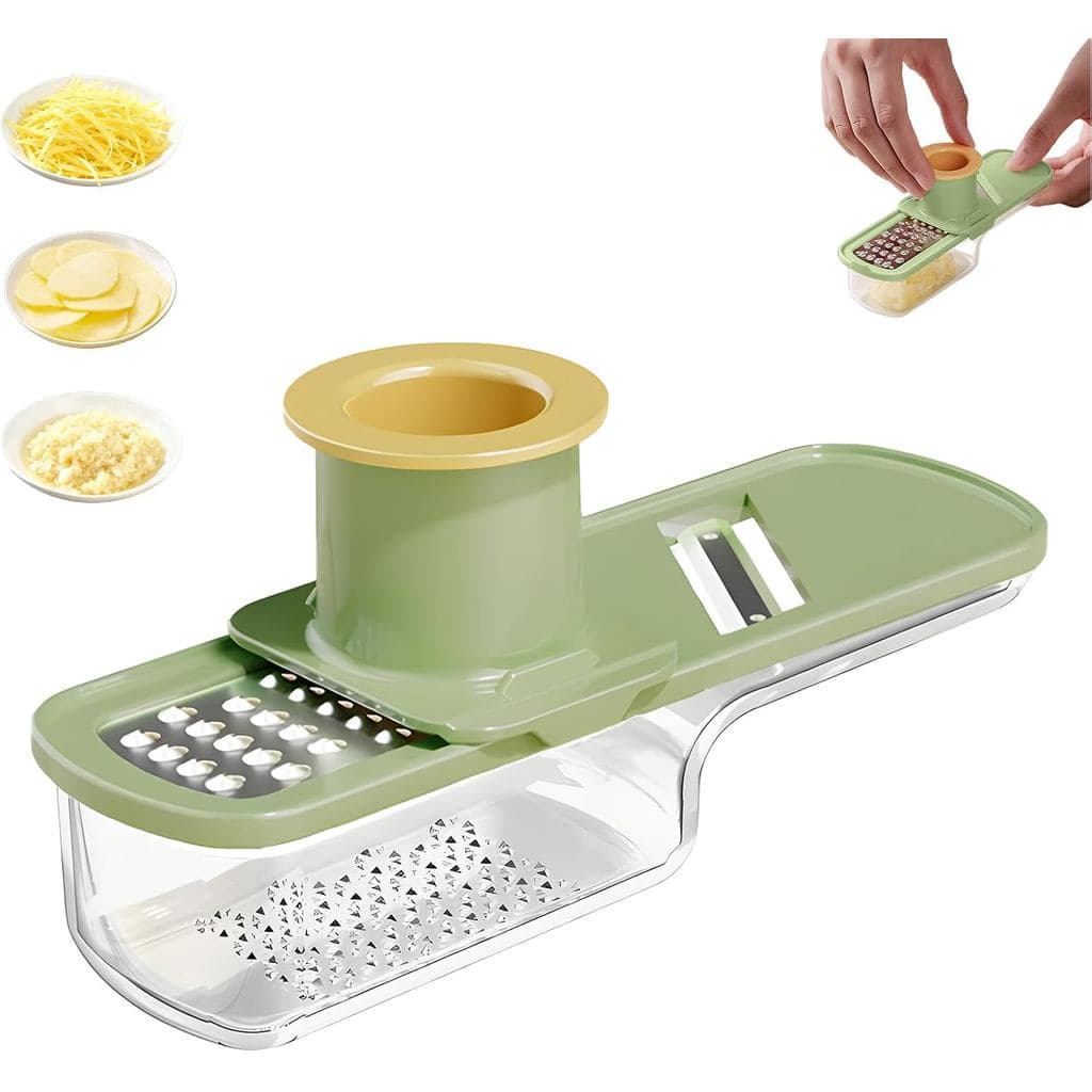 Mini Cortador de Alho Multifuncional, Mandoline para Legumes, Moedor de Alho e Gengibre, Cortador de Legumes com Recipie
