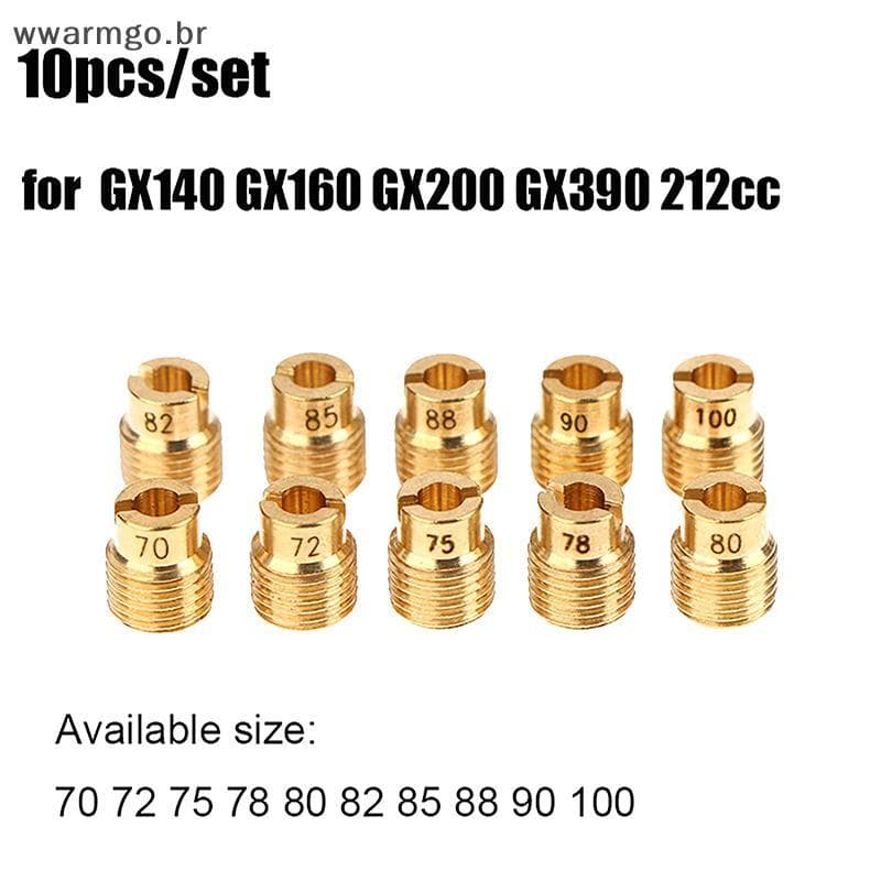 WWARM 10Pcs Carburador Jato De Ar Lento Para GX140 GX160 GX200 GX390 212CC Mini Bike Go Kart