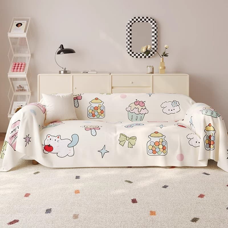 [Novo produto] Capa de sofá antiderrapante de urso fofo, almofada de sofá de pano, capa completa, toalha de sofá, cobert
