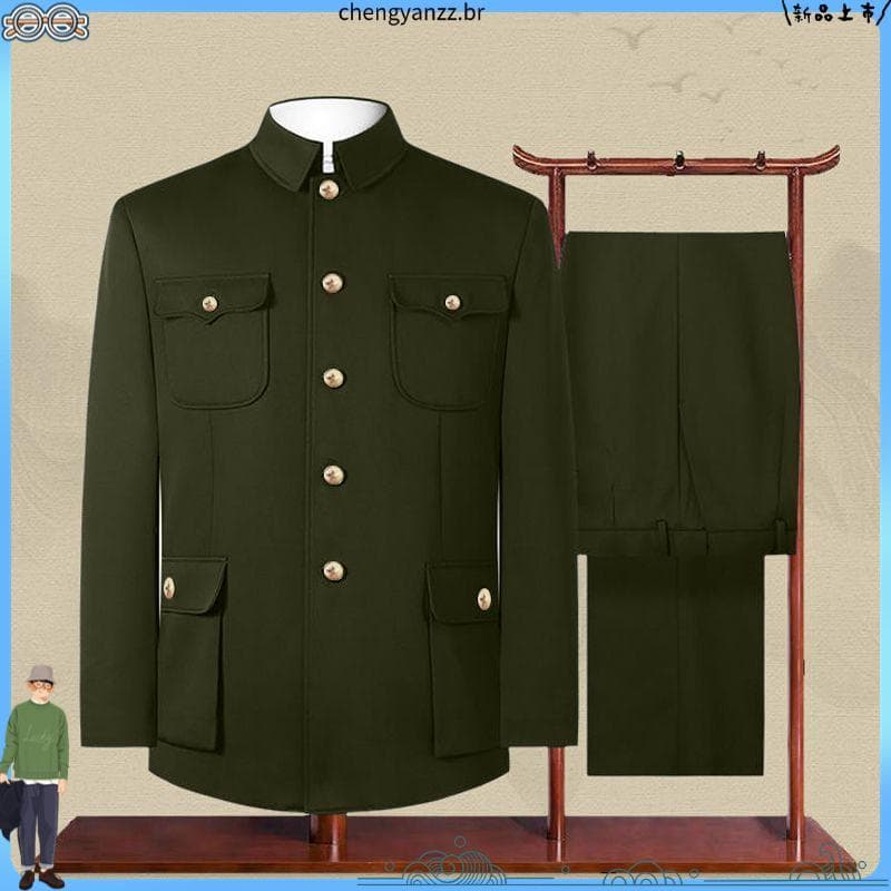 Zhongshan roupas masculinas de meia-idade idosos terno topos jaquetas para idosos roupas étnicas roupas do vovô roupas d