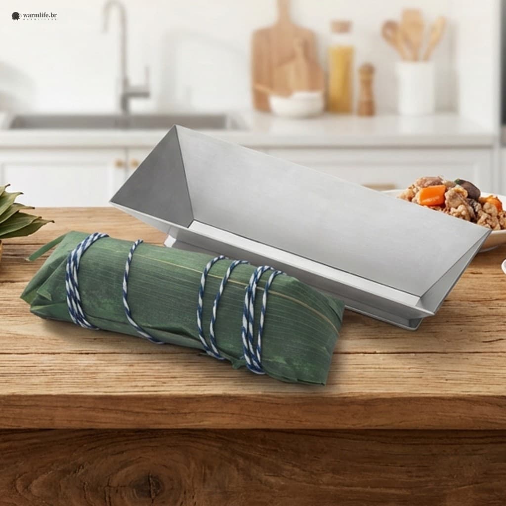 Molde Zongzi De Aço Inoxidável-Formato Retangular De Fácil Limpeza Para Uso Doméstico