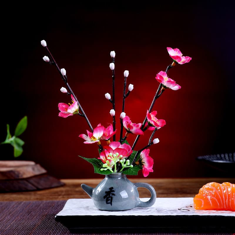 Arranjo de Hotel Decoração Flor Concepção Artística Pratos Pratos Frios Prato Decoração Flores Grama Catering Sashimi Ar