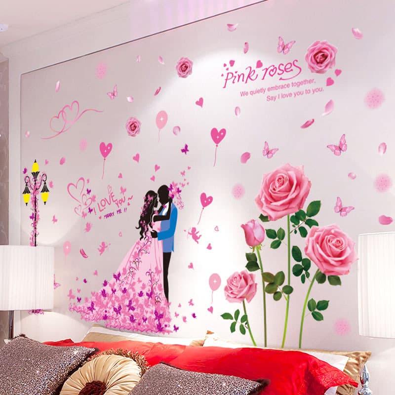 Adesivos de parede quentes para cabeceira de quarto, papel de parede autoadesivo, sala de casamento, fundo de casamento,