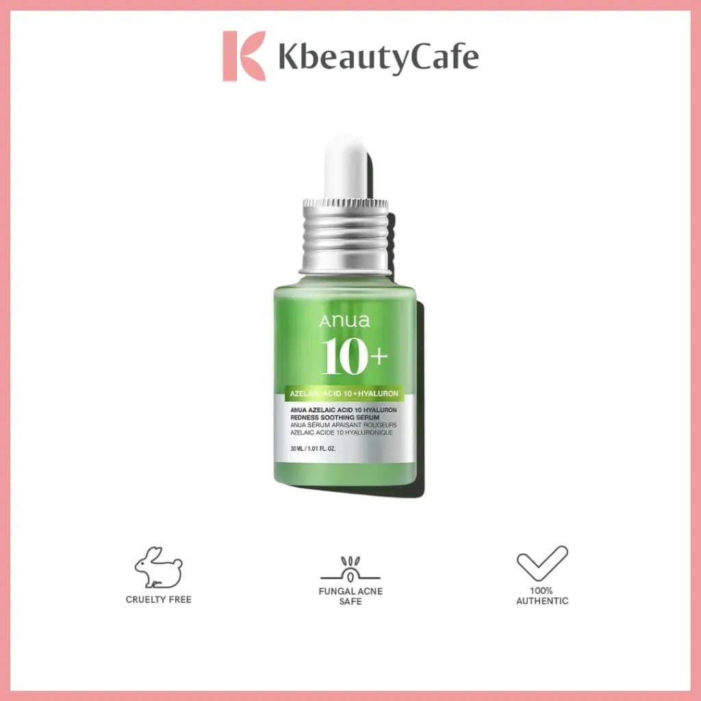 Anua10HyaluronRednesshingSer30ml - Produto para cuidado de vermelhidão e acne, adequado para pele com tendência à acne.