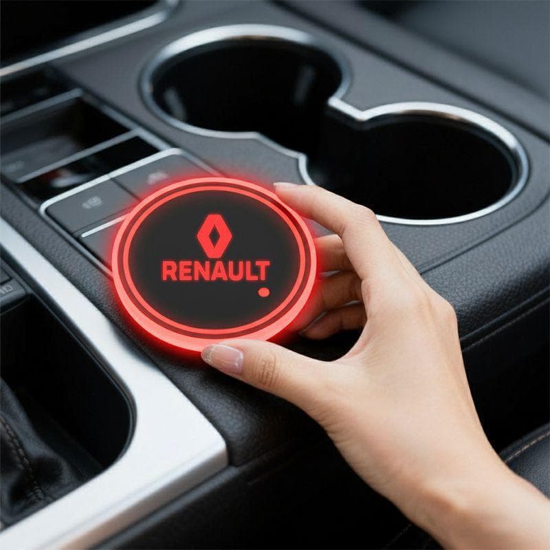 7 Cores Sensor de Luz e Movimento Tapete Porta Copos LED Artigos Automotivos For Renault Kwid Sandero Duster