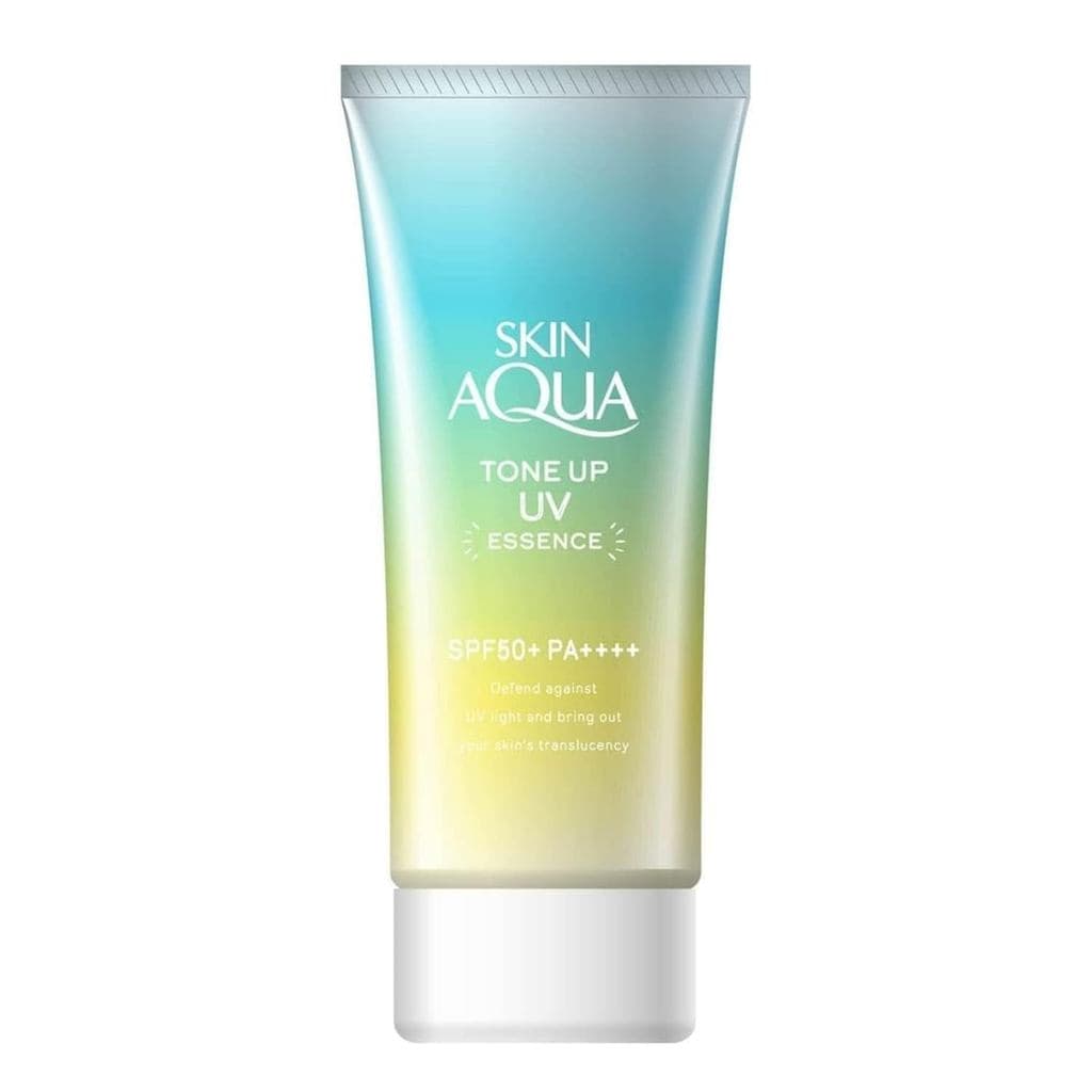 Essência Solar Tonificante Aqua Sunscreen UV Verde Menta/Aura de Felicidade/Cor Lavanda - Essência Solar Tonificante Jap