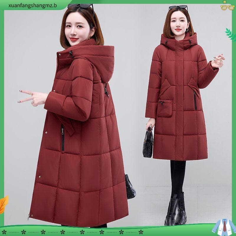 2 026 Inverno Quente Algodão Acolchoado Roupas Novo Estilo Roupas Acolchoadas de Algodão Jaqueta Longa Com Capuz Solto E