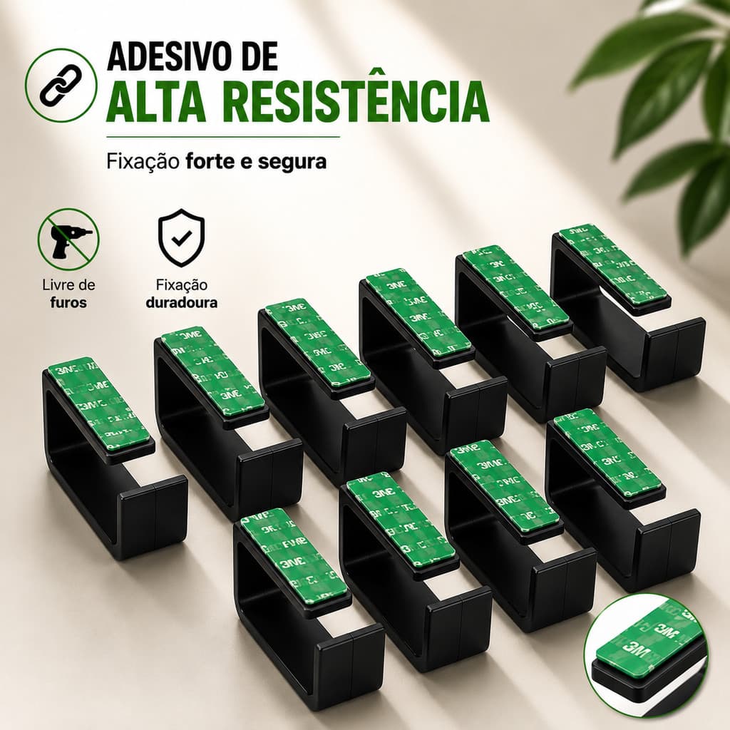 Kit 10 Organizador de Cabos / Passa Fio para Mesa Escritorio Sala