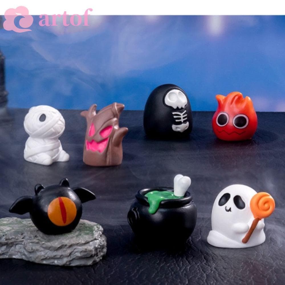 Acessórios Para Casa De Boneca ARTOF Hallowmas , Mini De Resina De Abóbora De Morcego Fantasma , Adereços Em Miniatura D