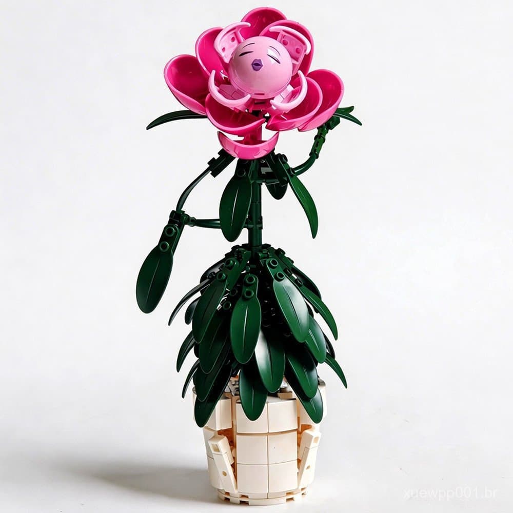 Kit De Blocos De Construção De Flores , Buquê De Tijolos Imortais , Decoração De Mesa Para Casa , Presente O Dia Dos Nam