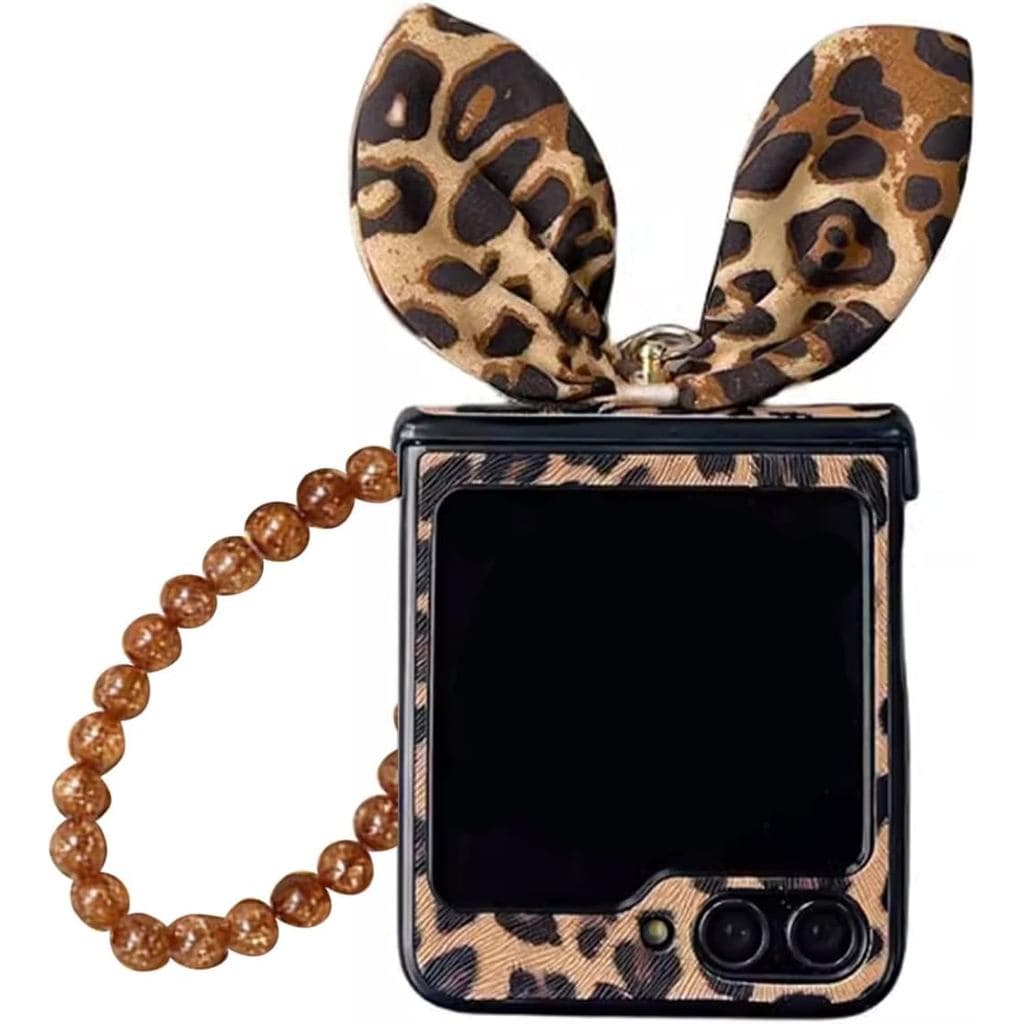 Capa para Galaxy Z Flip 6, Capa para Z Flip 7 FE, Capa para Samsung Z Flip 6 com Estampa de Leopardo Fofa, com Proteção