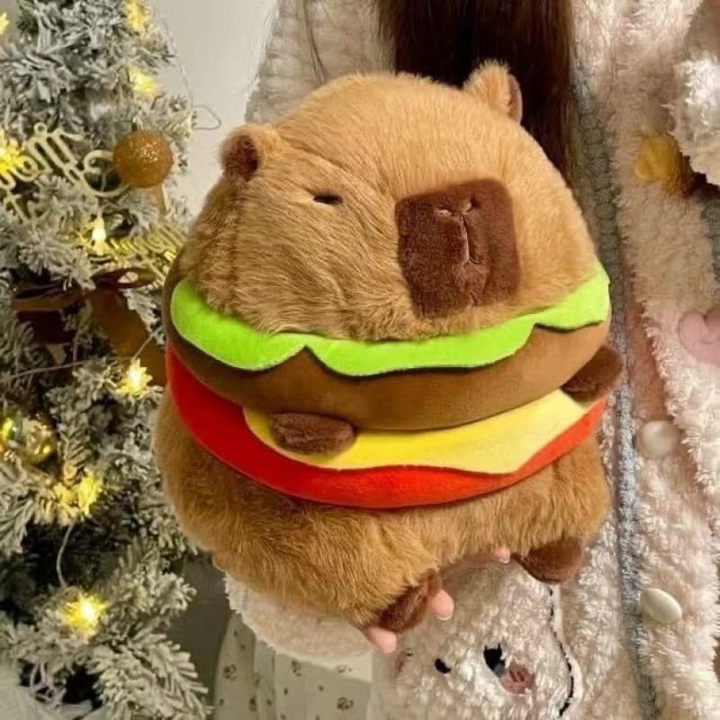 [Estoque pronto] hambúrguer cobaia brinquedo de pelúcia boneca de alto valor Super macio travesseiro presente de anivers