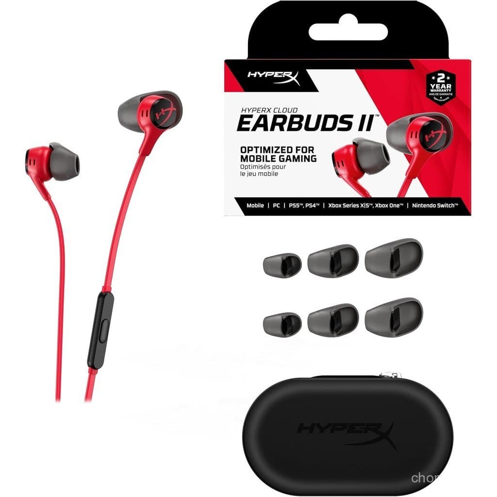 Fones de Ouvido para Jogos HyperX Cloud Earbuds II 2, com Microfone Surround, Áudio Intra-auricular com Fio, Adequados p