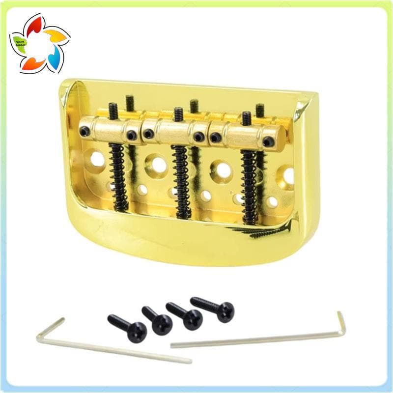 Ponte Curta De Meio Tamanho Estilo Vintage Para Guitarra Elétrica TL Com 3 Selas De Latão Peças De Reposição
