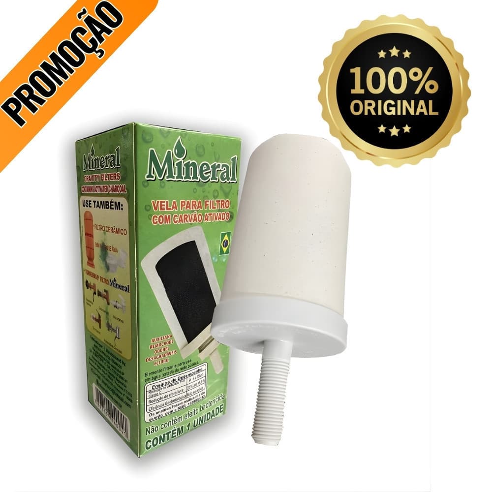 Vela Filtro De Barro Tripla Ação Alcalina Carvão Ativado Universal Purificador De Água Original
