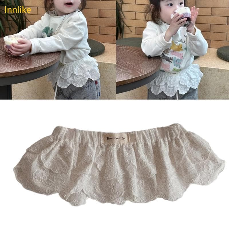 Innlike Saia Infantil Respirável Bordado Morango Para Uso Casual, Saias Curtas