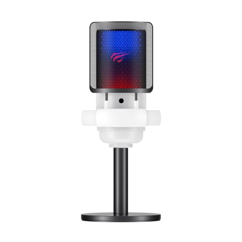 Microfone Gamer Condensador USB Havit GK50 RGB Branco