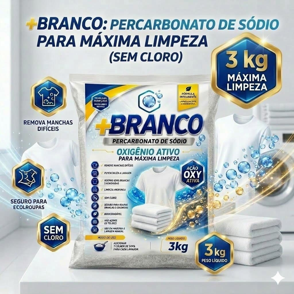 Percarbonato de Sódio 3Kg Tira Mancha Sem Cloro
