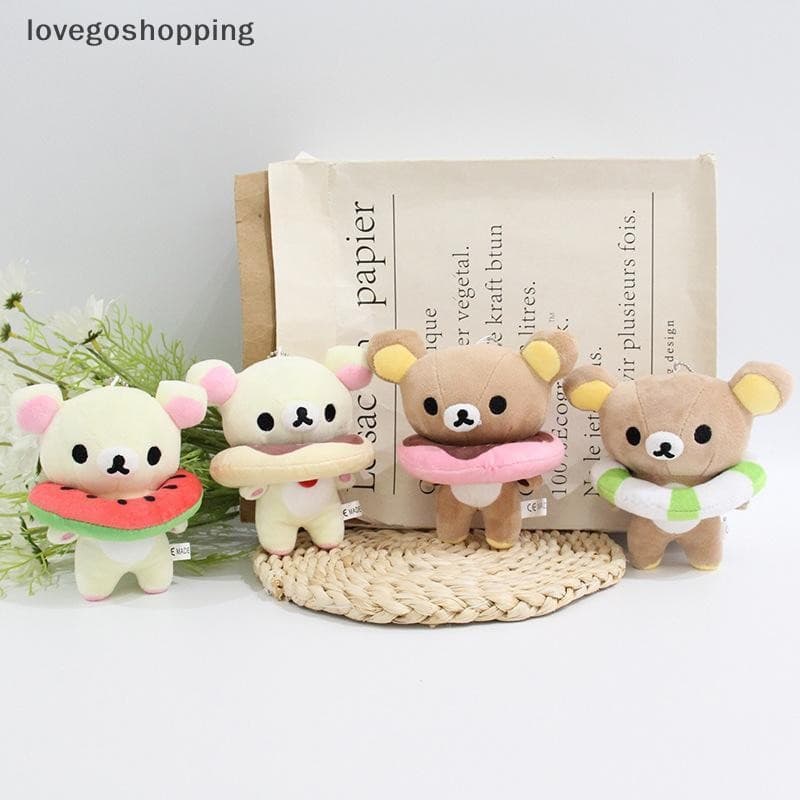 [lovego] Adorável brinquedo de pelúcia estilo japonês em forma de urso preguiçoso, pingente, boia de natação em formato