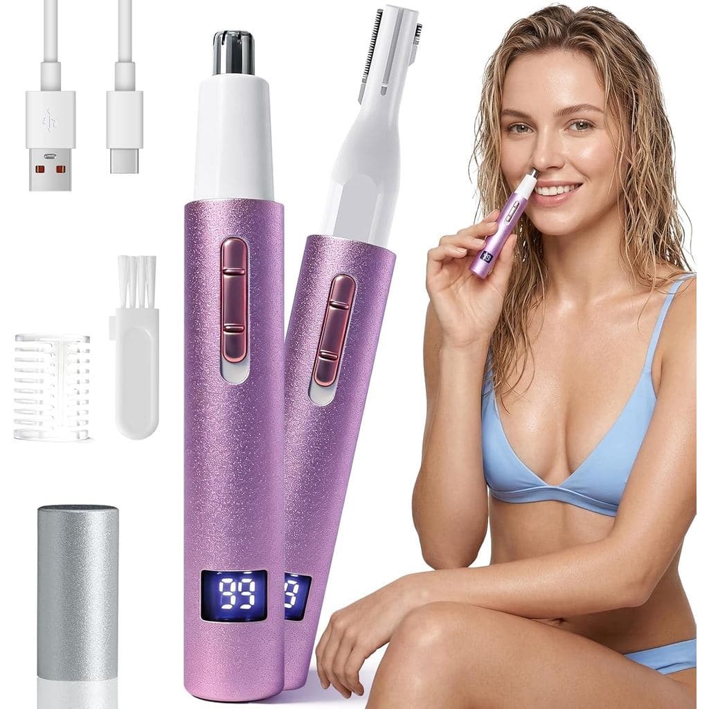 Aparador de pelos de sobrancelha e nariz com display LED Yunmiss para homens e mulheres, modelo 2026 recarregável 2 em 1