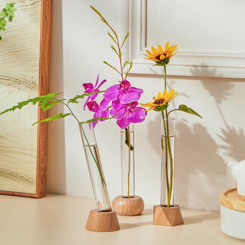 Pronto estoque Assento de faia vaso de vidro hidropônico arranjo Floral decoração para casa sala estar jantar Desktop es