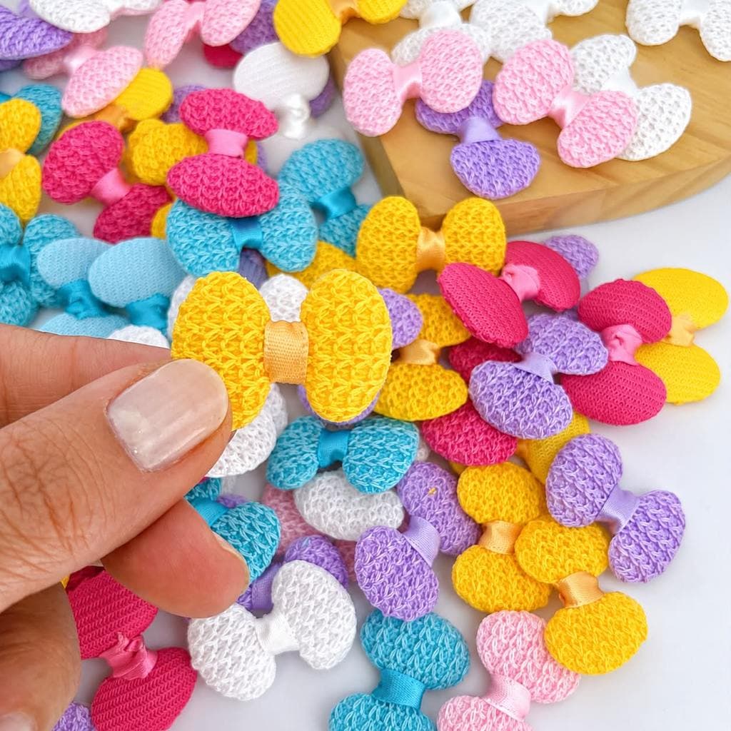 Lacinho Mini Crochê para Artesanato, Laços, Lembrancinhas e Acessórios-20 unidades