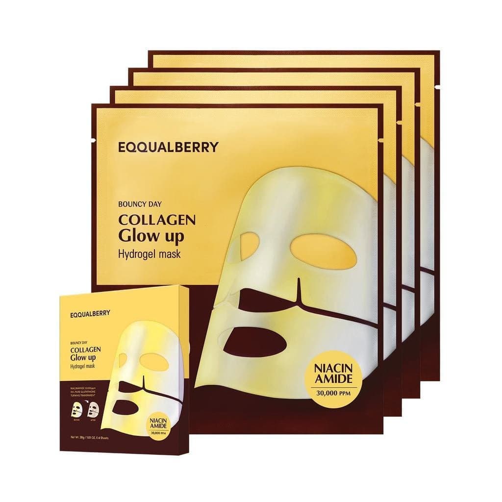 EQQUALBERRYCollagenGlowUpMask-Niacinamide&LowMolecularCollagenforBrighteningandRadianceBoosting|KoreanCollagenFaceMaskfo