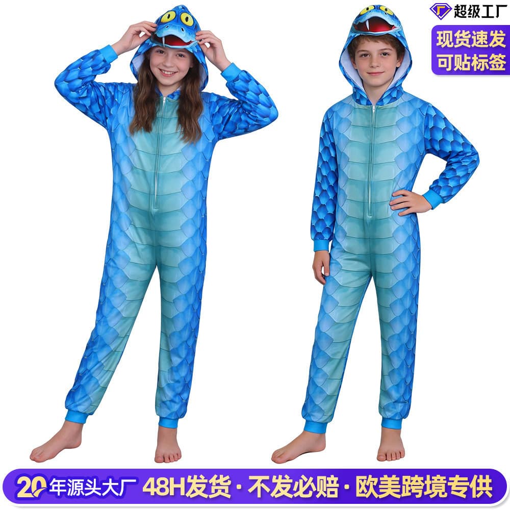Louco Animal cidade cobra capa roupas suíças moletom com capuz crianças Halloween Gary cobra Cosplay traje