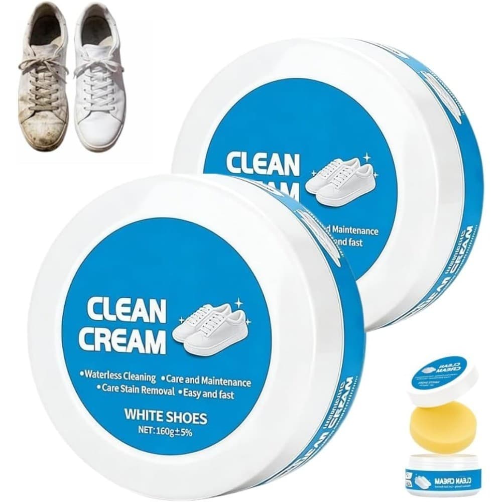 Creme Branco Para Limpeza De Sapatos , Sem Lavagem , Kit De Com Esponja , Esmalte De Profunda Tênis , De Couro