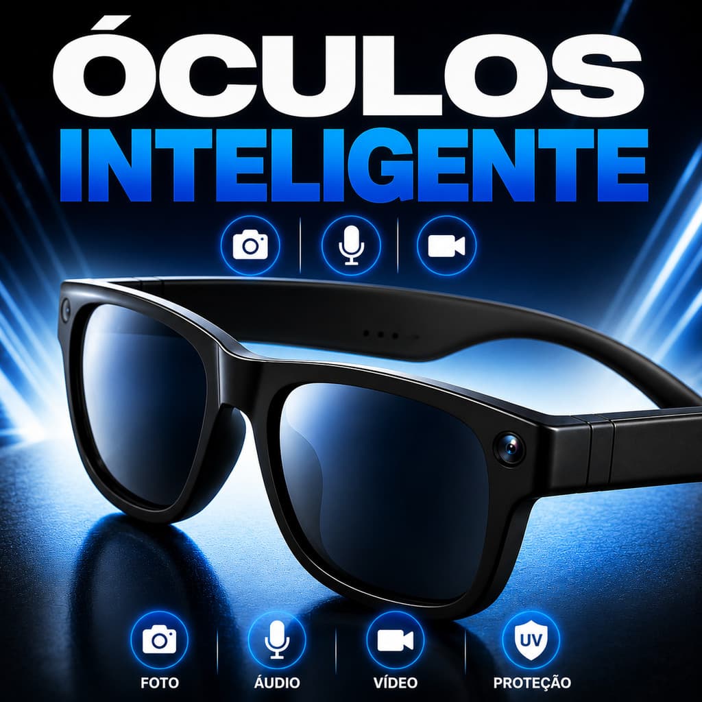 Óculos Inteligentes Smart 5 Em 1 Armação Multifuncional Com Som Estêreo Tradução Em Tempo Real Lente Polarizada UV400