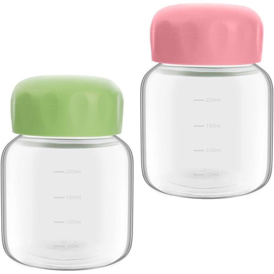 Conjunto de 2 Garrafas de Água Pequenas, Garrafas de Água de Vidro de 300ml com Tampa, Garrafas de Suco de Vidro Transpa