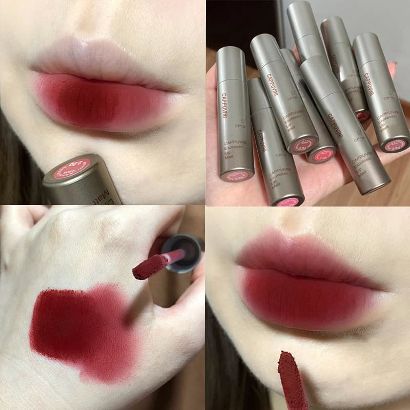 Cappuvini Gloss Labial Concentrado Matte, Acessível para Estudantes e Mulheres, Maquiagem Nacional com Acabamento Avelud