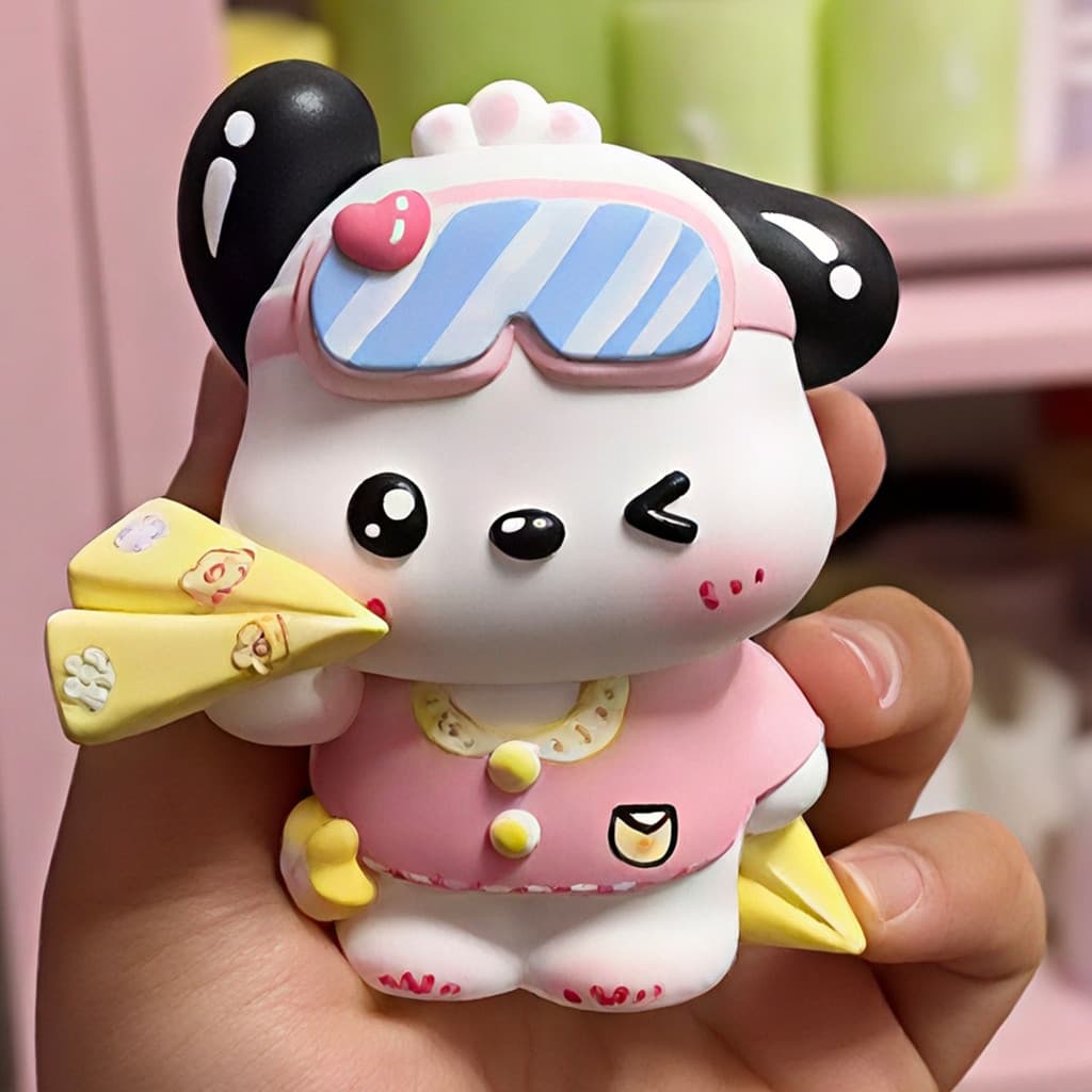 Pacha cão série aromaterapia gesso boneca embrião branco artesanal DIY Graffiti arte figura decoração de mesa