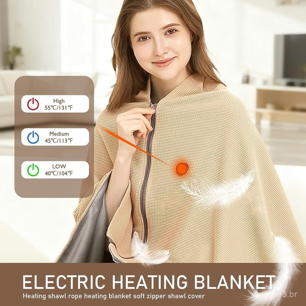 Manta Aquecida Portátil, Cobertor Elétrico 55"X32", Manta Aquecida Portátil de Aquecimento Rápido, Aquecimento Elétrico