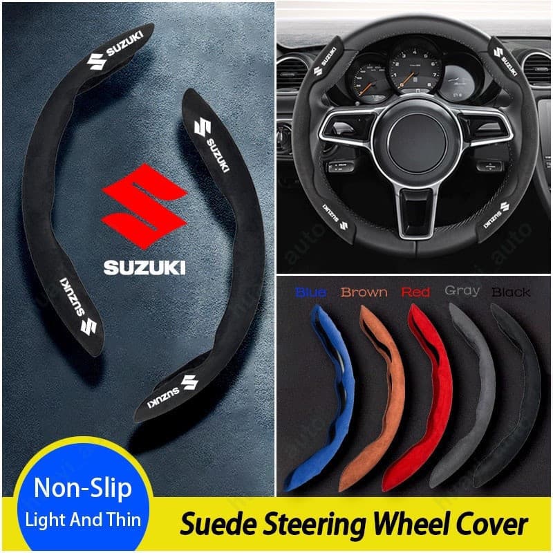 [Oferta por Tempo Limitado] Capa de Volante em Camurça de Alta Qualidade Suzuki, Acessórios de Decoração para Carro para