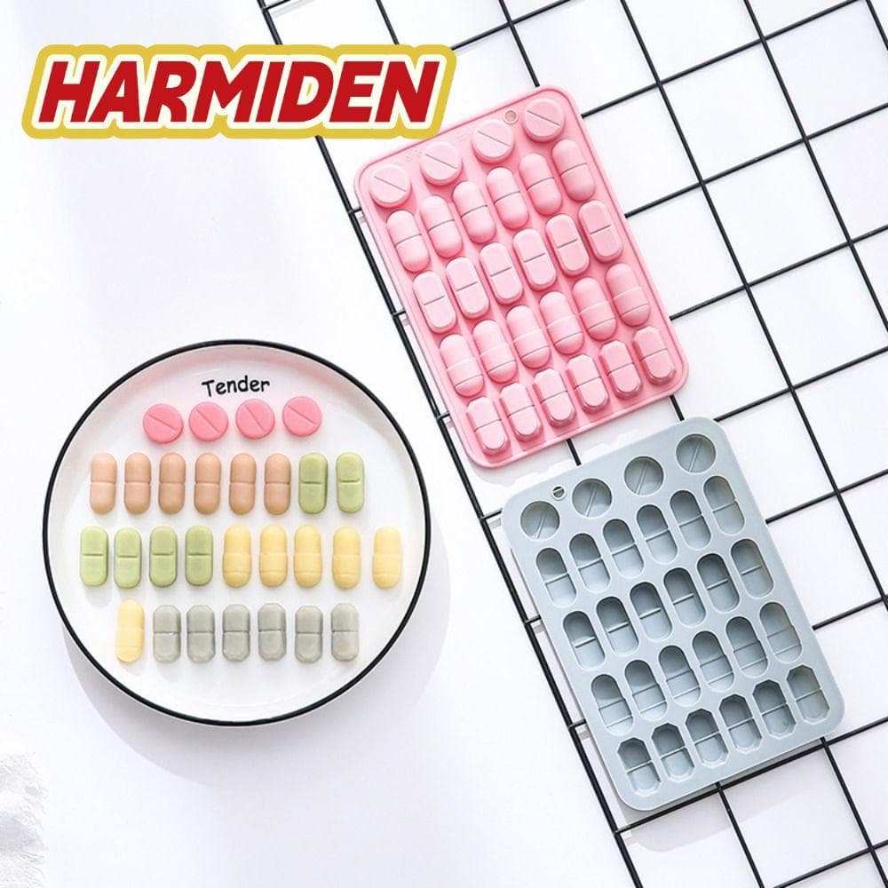 Molde De Pílula MIOSHOP , Em Forma De Cápsula Reutilizável Com Design De 28 Cavidades Flexível Para Doces De Silicone